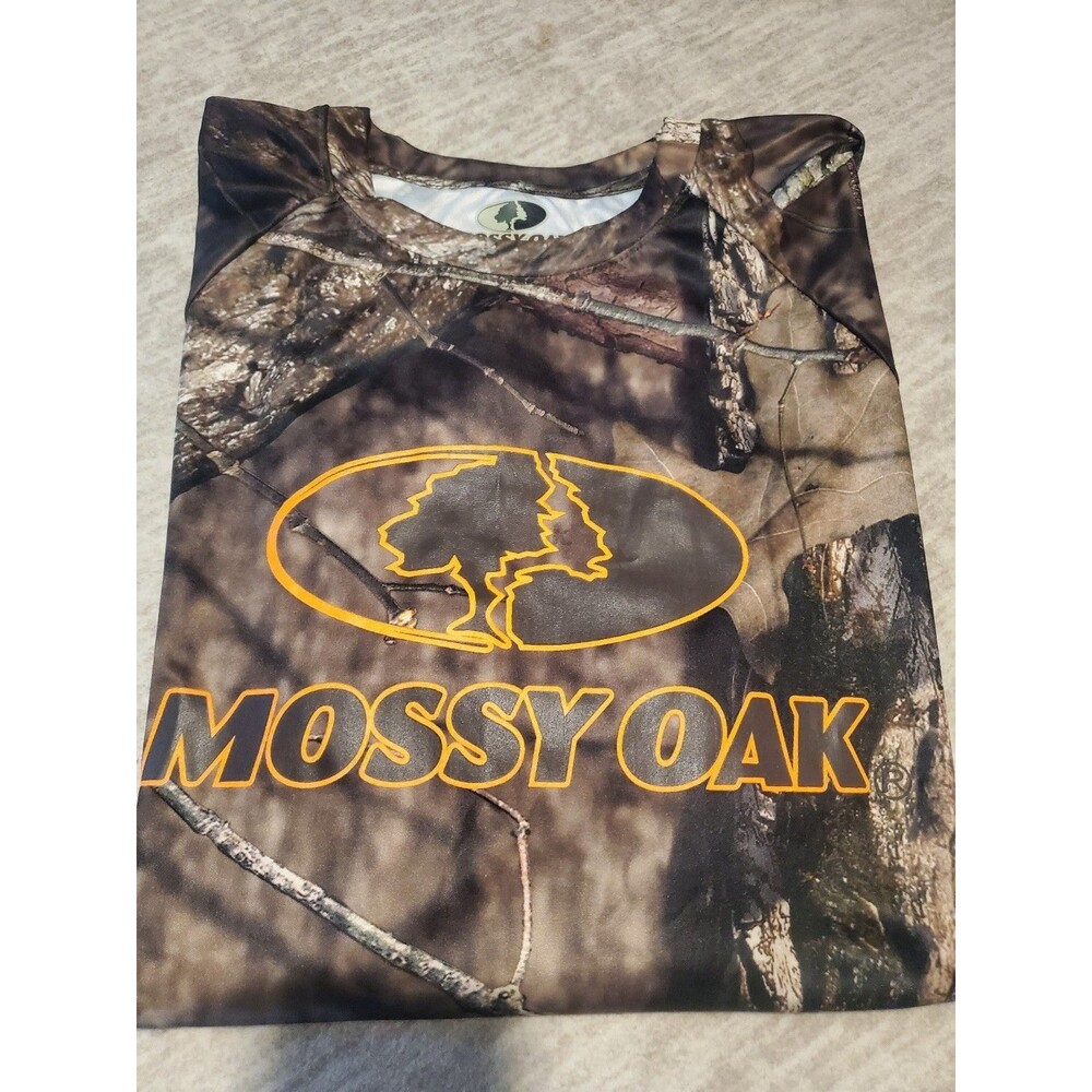 Men's Mossy Oak Short Sleeved Camo 100% Polyester Shirt - Size XL - Picture 5 of 6